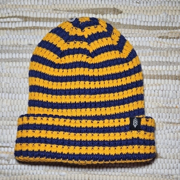 Free People Stripe It Up Cool Down Beanie in Varsity Orange OS NWT Retail $28 - Picture 2 of 5